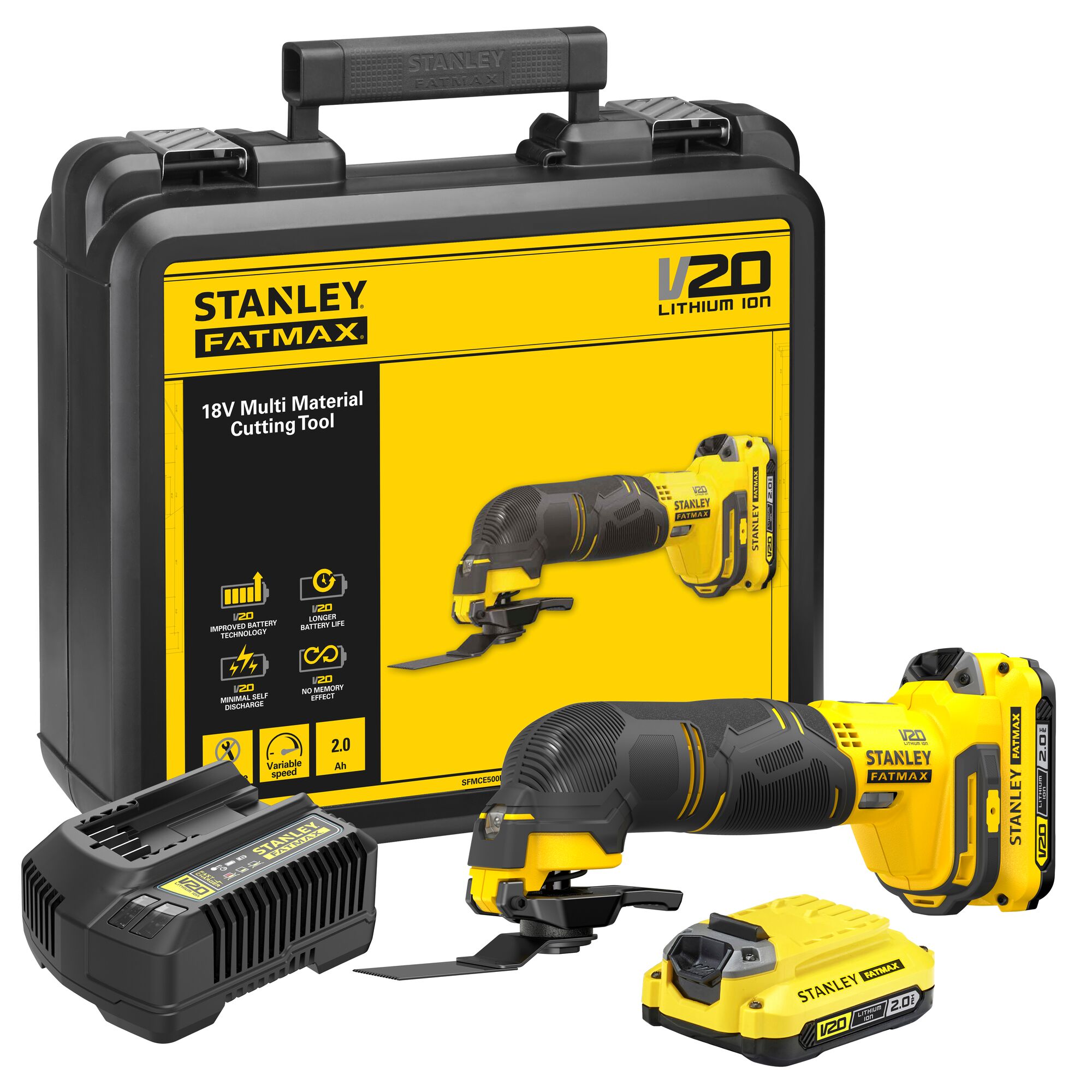 Stanley FATMAX SFMCE500D2K V20 18V Multitool | 2x2.0Ah - SFMCE500D2K-QW