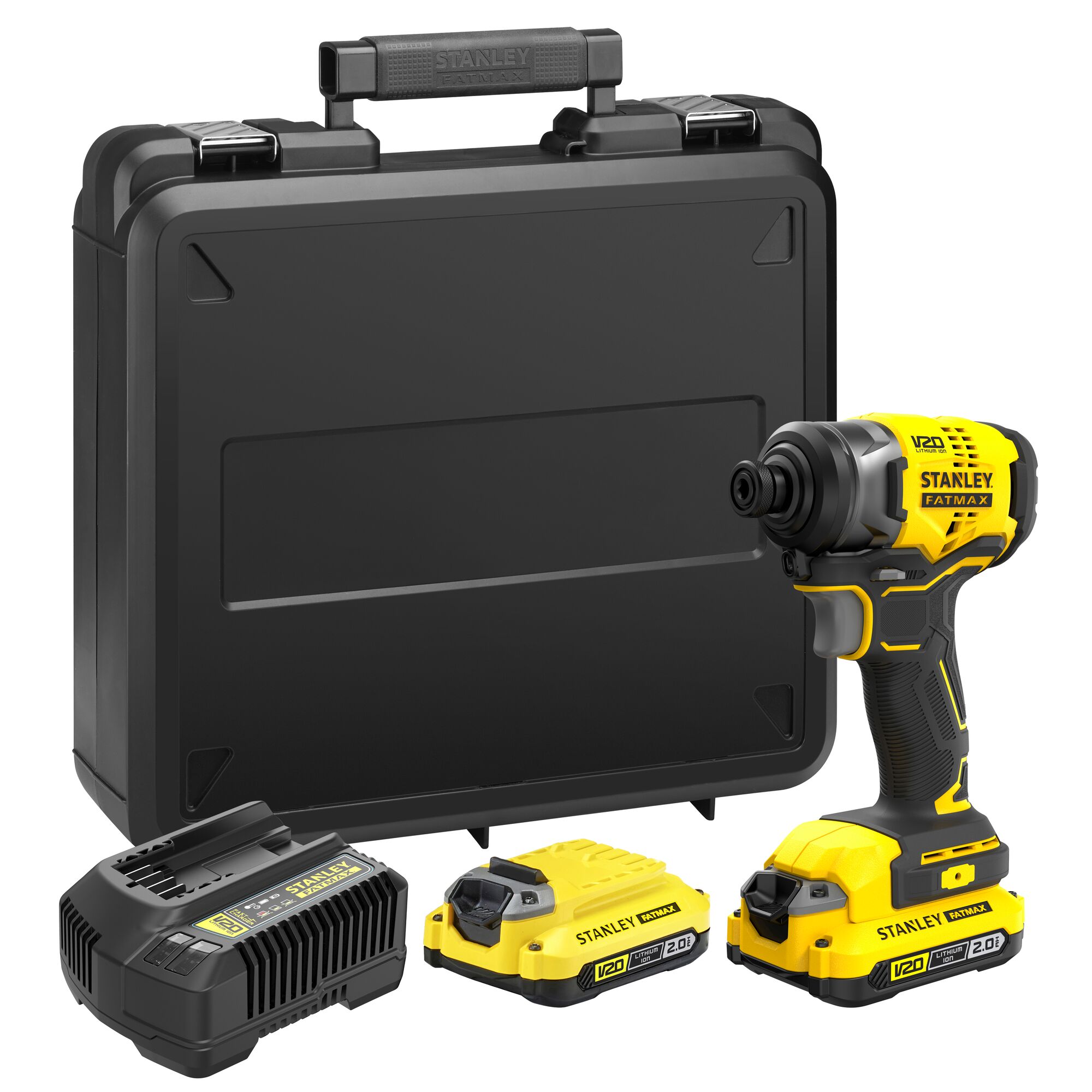 Stanley Powertools Stanley FATMAX SFMCF810D2K V20 18V Accu Slagschroevendraaier | 2x 2.0Ah en lader SFMCF810D2K-QW