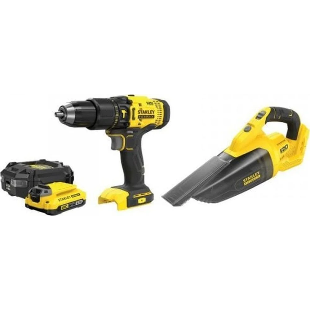 Stanley FATMAX SFMCK219D1 V20 18V klopboormachine & Hand Vac 1x2Ah - SFMCK219D1-QW