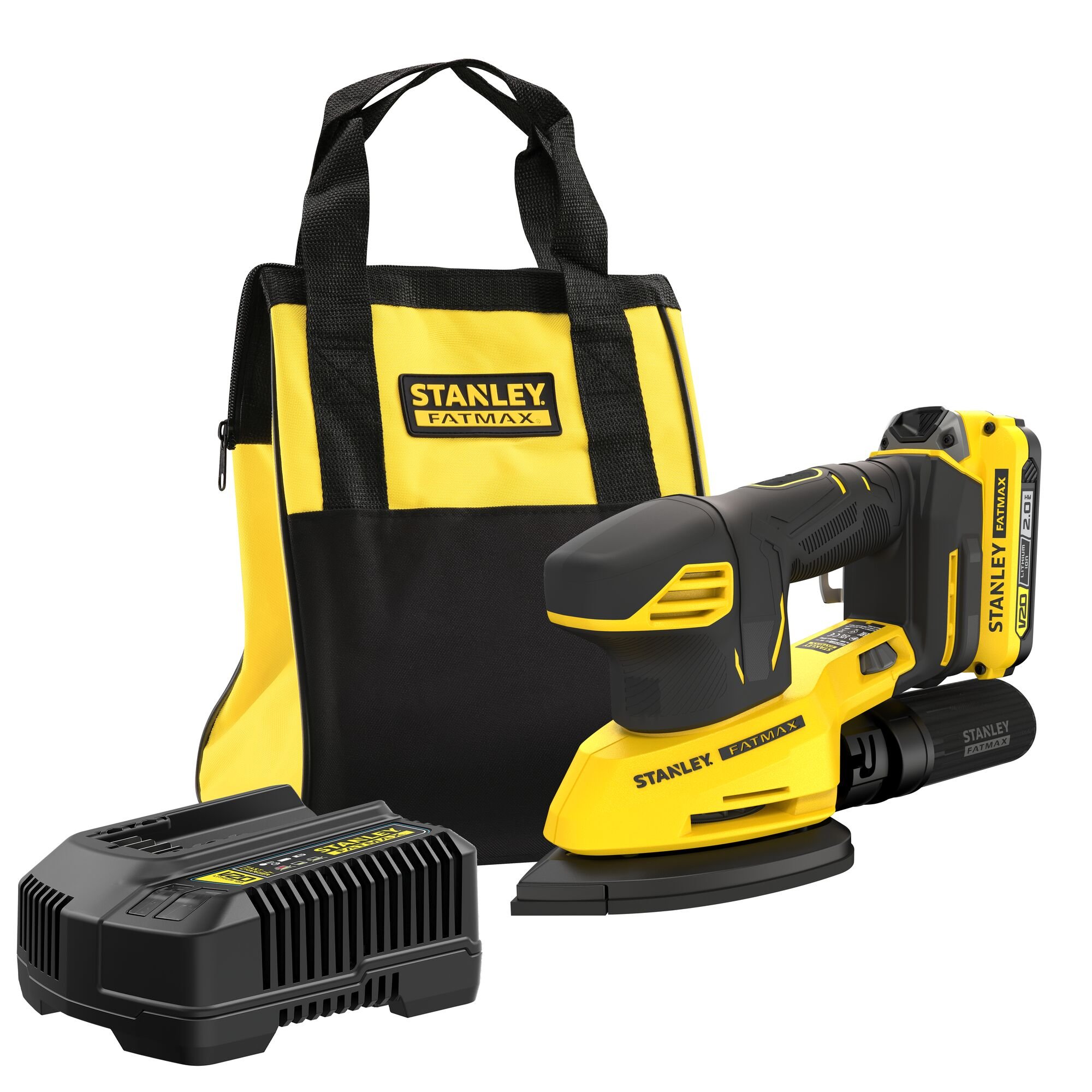 Stanley Powertools Stanley FATMAX SFMCW221D1S V20 18V Accu Detailschuurmachine | 1x 2.0AH Accu + Lader | In Softbag SFMCW221D1S-QW