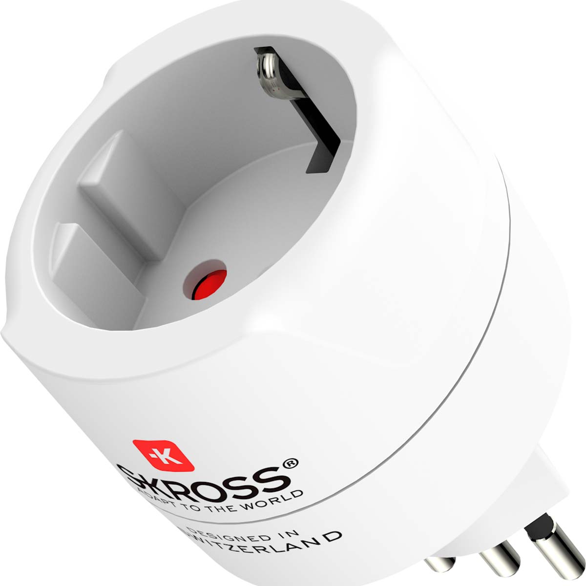 Skross Reisadapter Europa naar Zwitserland + Italië + Brazilië - Voor 2- en 3-polige apparaten (aarding of Eurostekker) - SKR1500272
