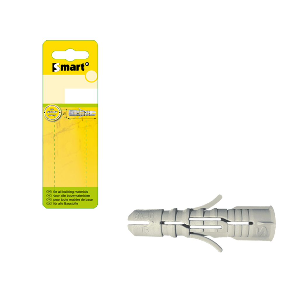 pgb-Europe SMART | Nylon plug met boord Ø 10x50 grijs | 25 st SM00BPN00100050GH