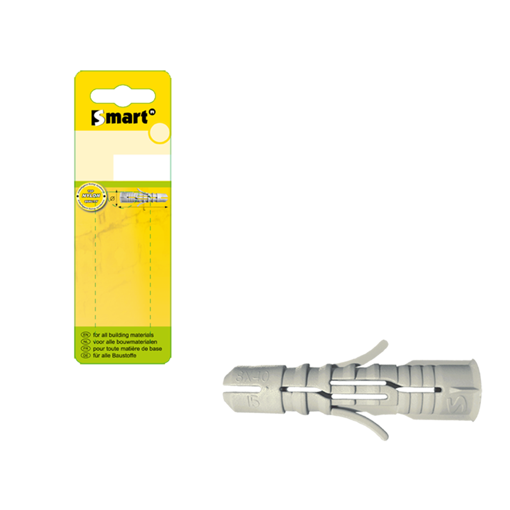 pgb-Europe SMART | Nylon plug met boord Ø 12x60 grijs | 20 st SM00BPN00120060GH