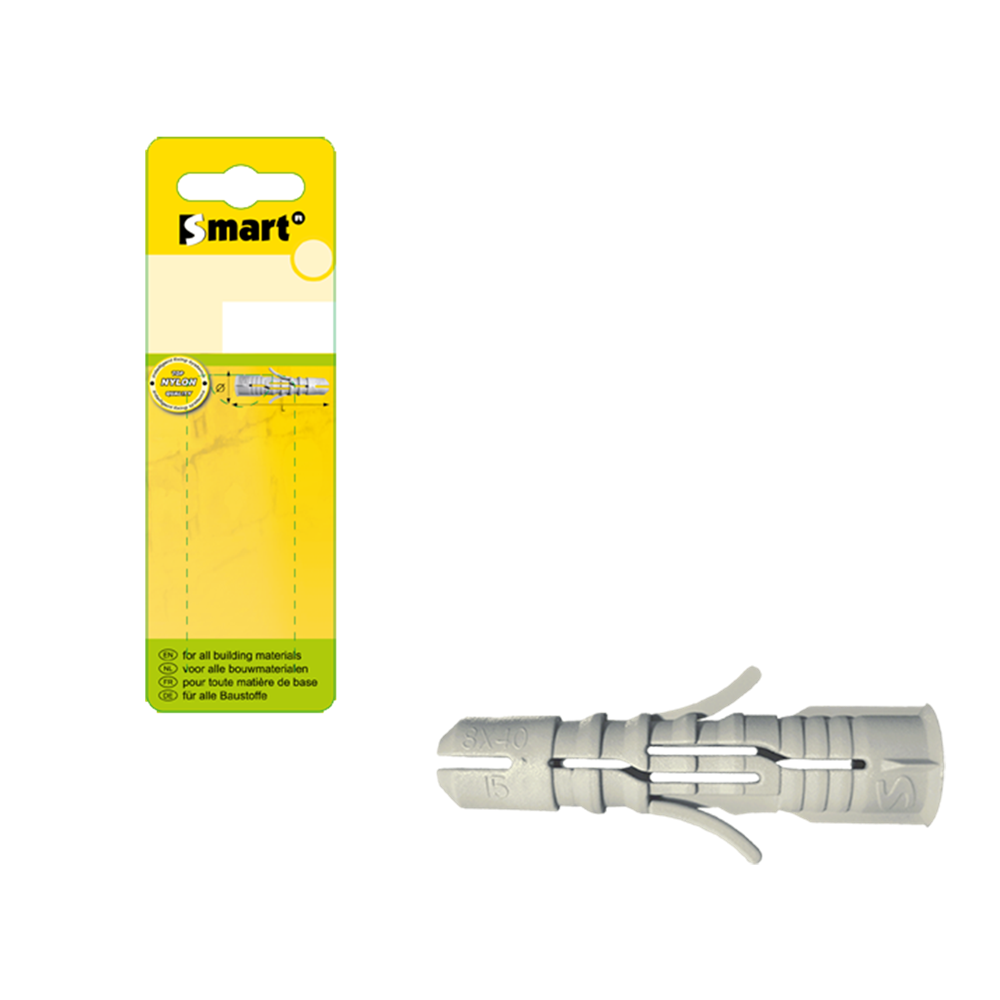 pgb-Europe SMART | Nylon plug met boord Ø 6x30 grijs | 15 st SM00BPN00060030H