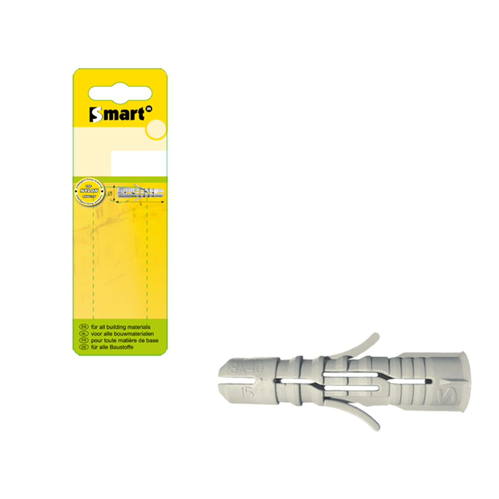 pgb-Europe SMART | Nylon plug met boord Ø 10x50 grijs | 6 st SM00BPN00100050H