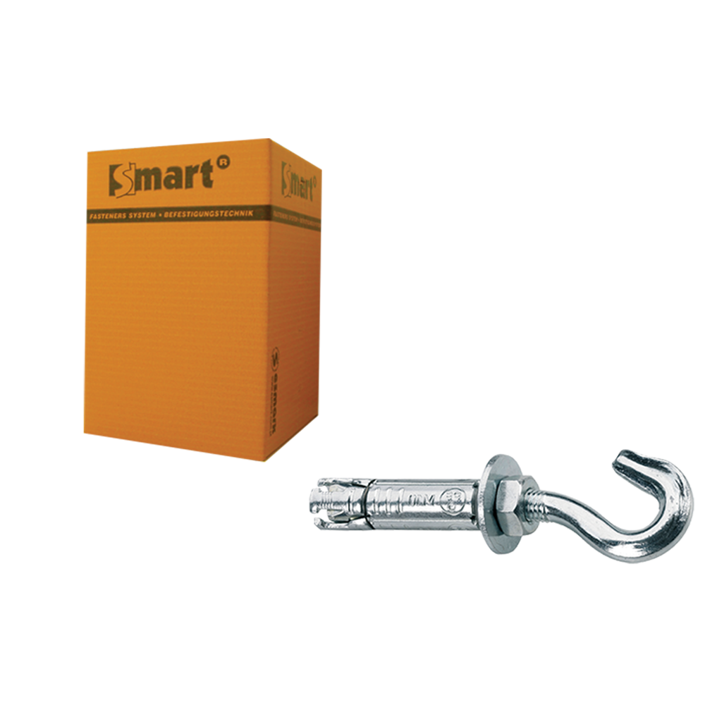 pgb-Europe SMART | Keilbouthuls + haak M8x90 Zn | 25 st SM00TR0010800903