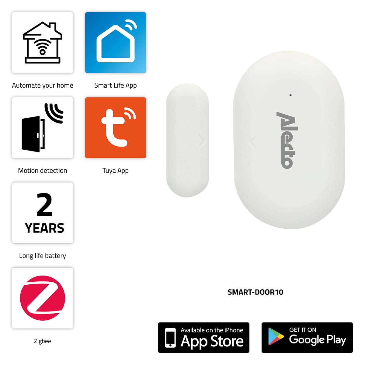 Alecto SMART-DOOR10 Smart Zigbee deur- raamcontactsensor SMART-DOOR10