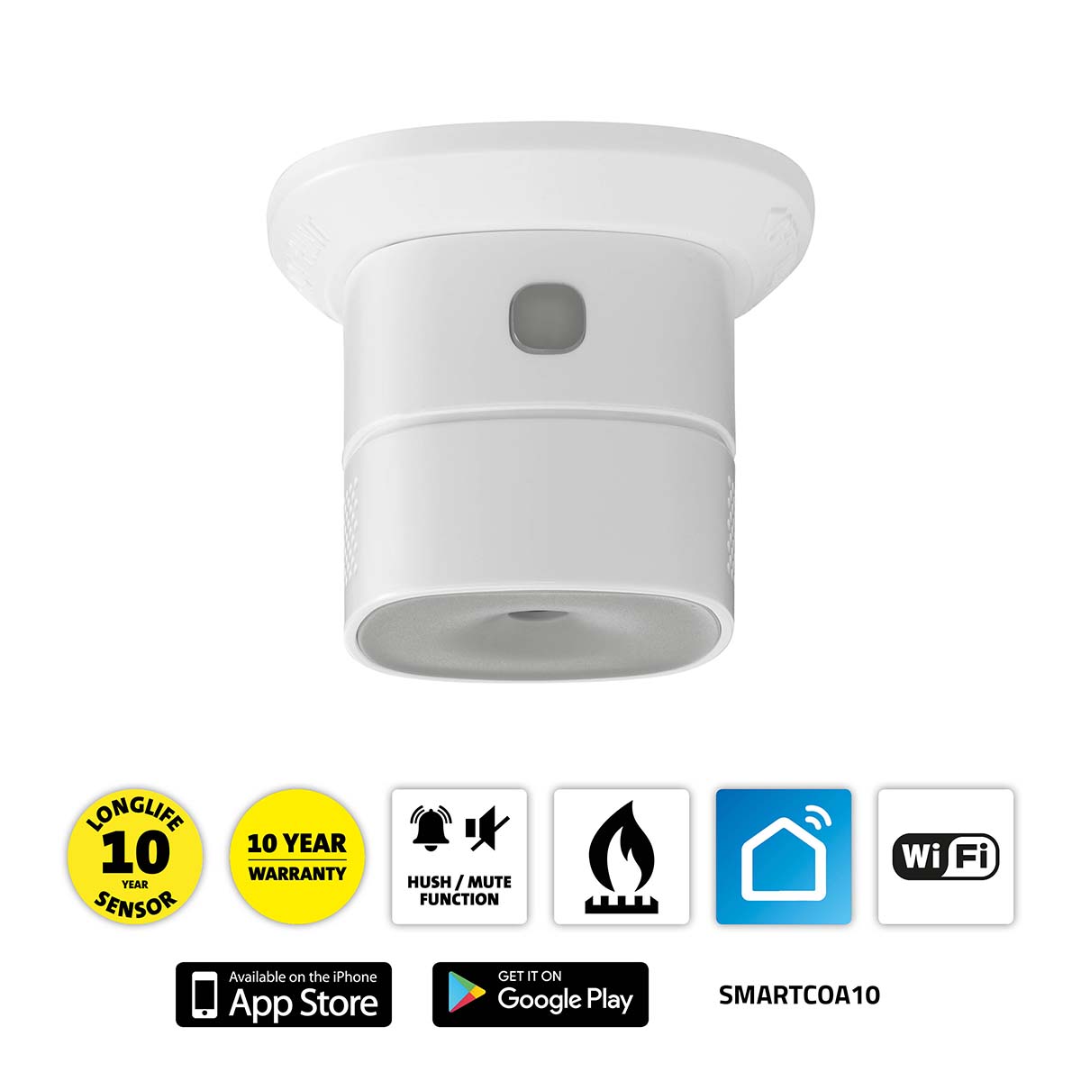 Alecto SMARTCOA10 Slimme koolmonoxidemelder SMARTCOA10