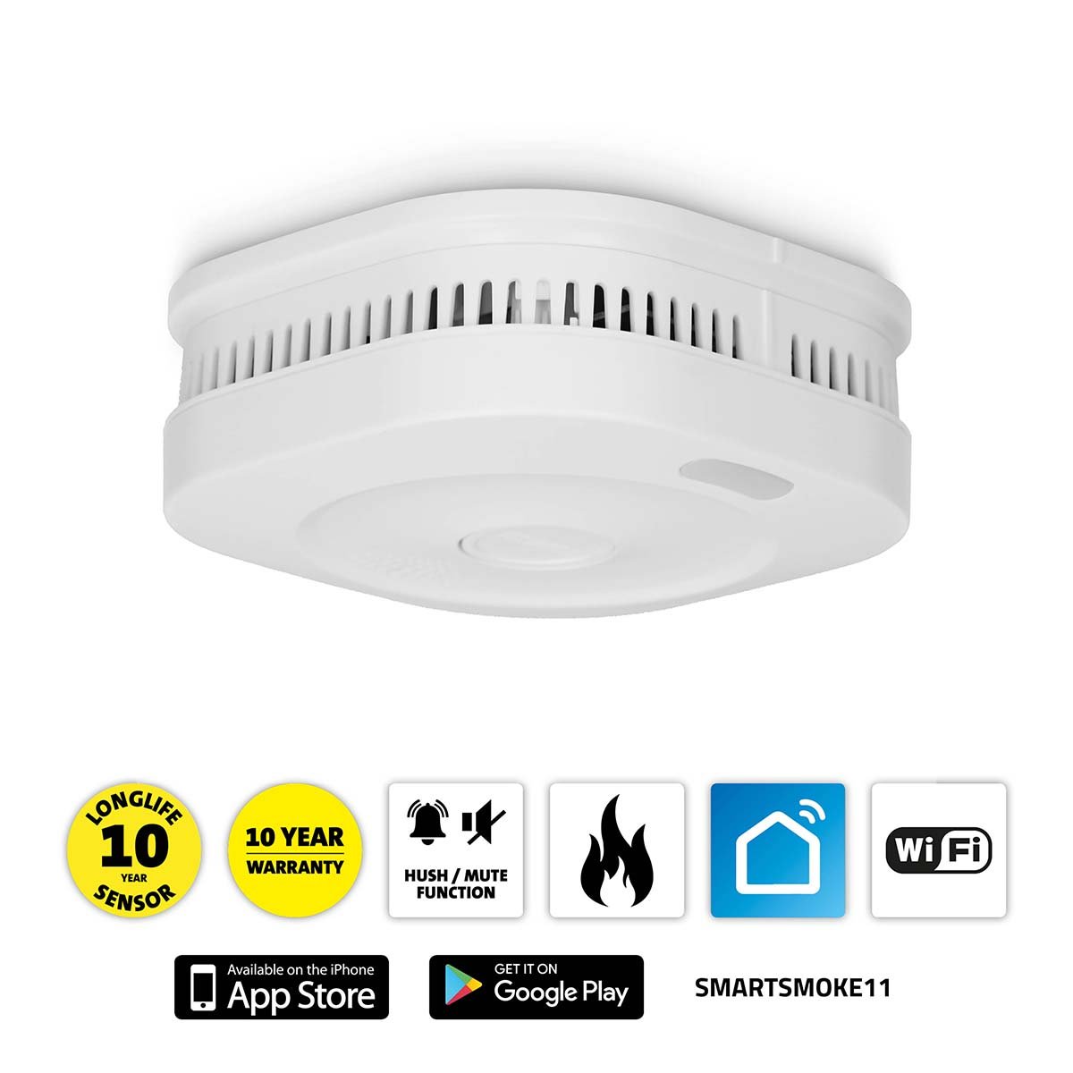 Alecto SMARTSMOKE11 Wi-Fi Slimme rookmelder SMARTSMOKE11
