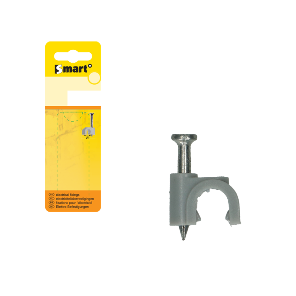 pgb-Europe SMART | Nylon kabelclip rond 8 grijs | 10 st SM0KCRN0108000H