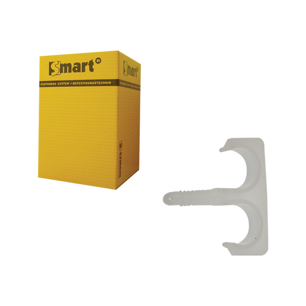 pgb-Europe SMART | Nylon plugclip dubbel 24-28 wit | 25 st - SM0PCDN002400283