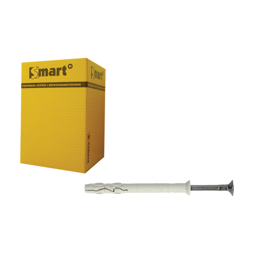 pgb-Europe SMART | Nagelplug VK boord gemonteerd Ø 6x80 N/A2 | 100 st SM0PKKN200600803