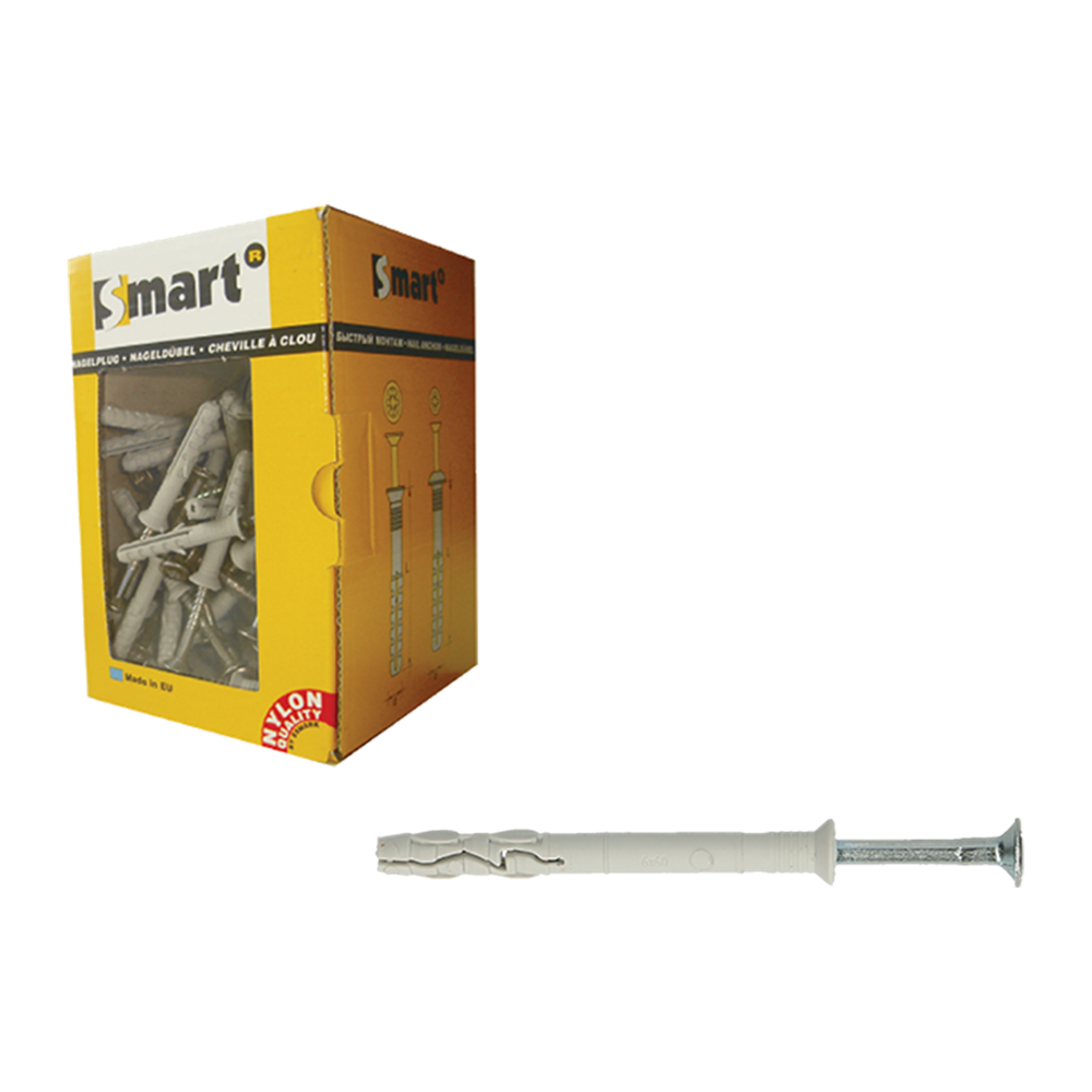 pgb-Europe SMART | Nagelplug VK boord gemonteerd Ø 8x60 | 50 st SM0PKKN01080060E