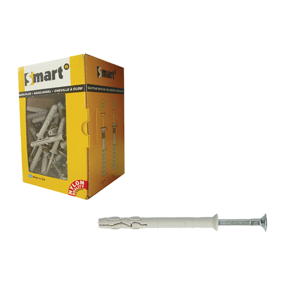 pgb-Europe SMART | Nagelplug VK boord gemonteerd Ø 8x80 | 50 st SM0PKKN01080080E