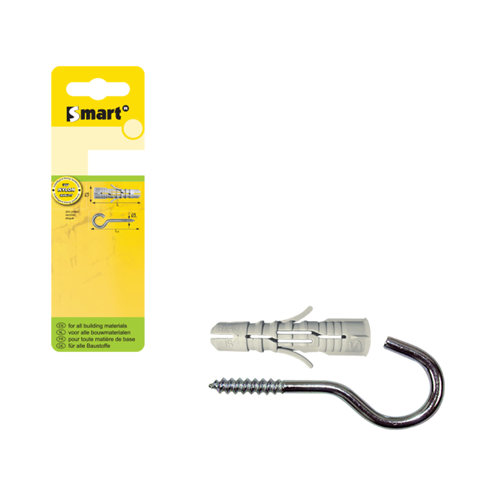 pgb-Europe SMART | plug + schroefhaak Ø 8x40 NZN | 5 st SM0PSHN0108080040H
