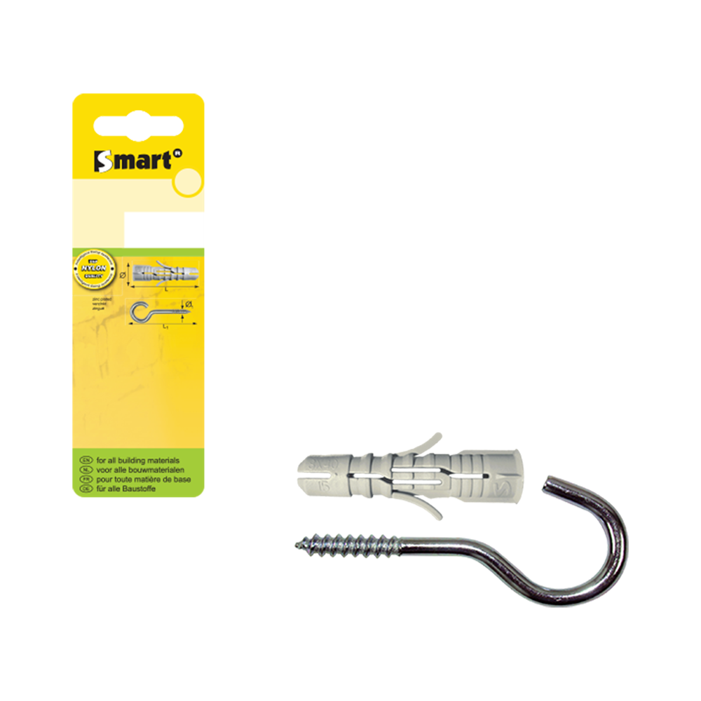pgb-Europe SMART | plug + schroefhaak Ø 10x50 NZN | 2 st SM0PSHN0110100050H