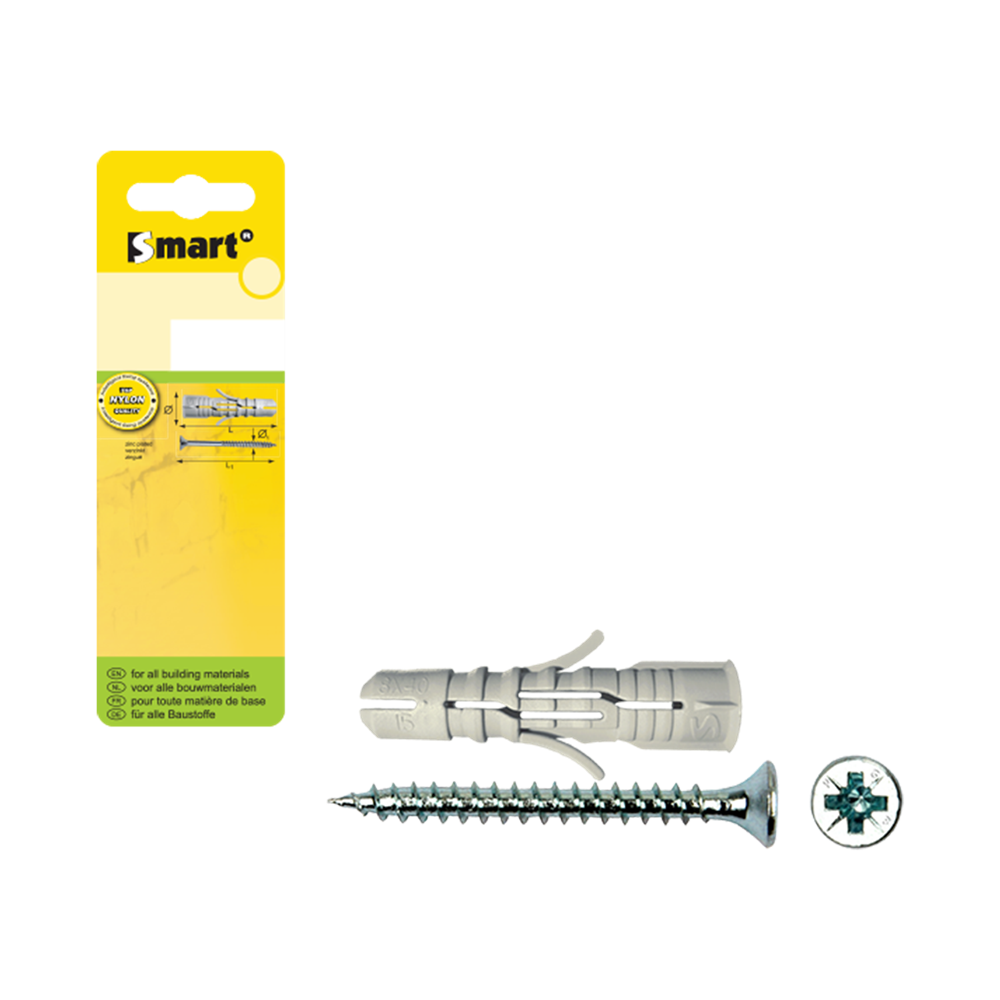 pgb-Europe SMART | plug +schroef vzk Ø 10x50 NZn | 4 st SM0PUSN0110100050H