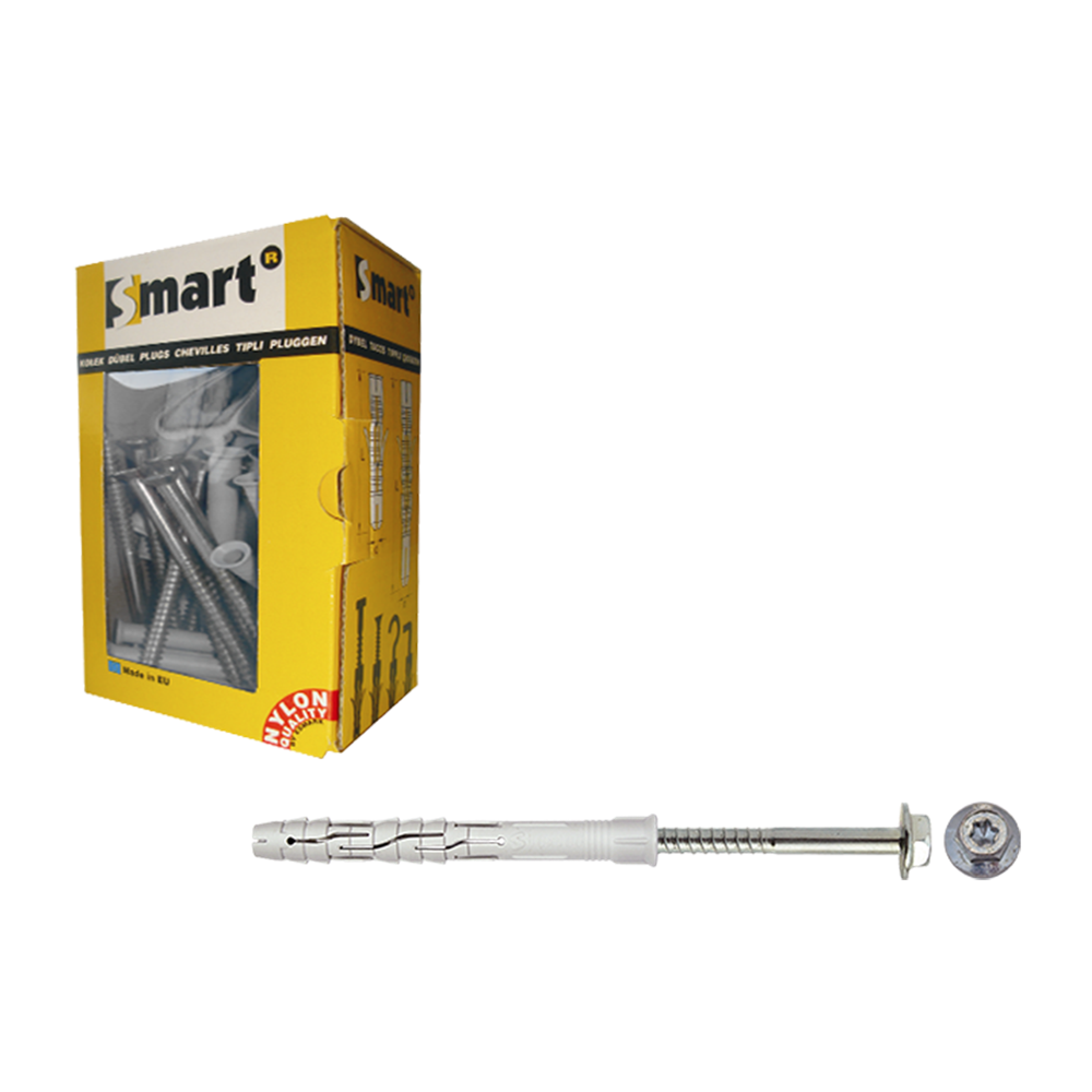pgb-Europe SMART | Raamplug +zeskantschroef Ø 10x200 NZN | 25 st SM0RPFN01100200E