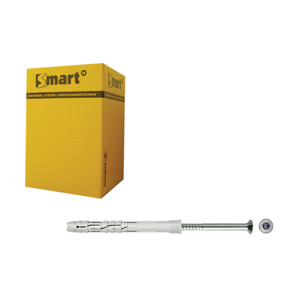 pgb-Europe SMART | Raamplug +schroef VZK Tx NA4 Ø 10x120 | 50 st SM0RPTN401001203