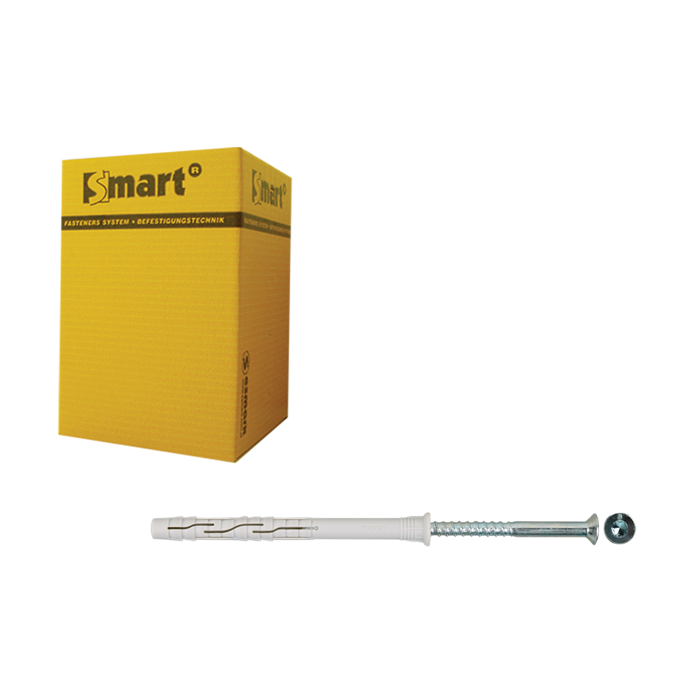 pgb-Europe SMART | Raamplug +schroef VZK Tx Ø 8x100 Nzn | 100 st - SM0RPTN010801003