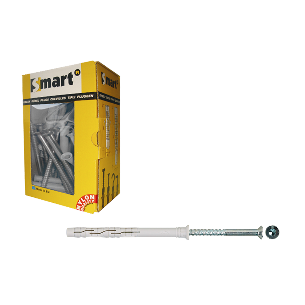 pgb-Europe SMART | Raamplug +schroef VZK Tx Ø 8x80 Nzn | 50 st SM0RPTN01080080E