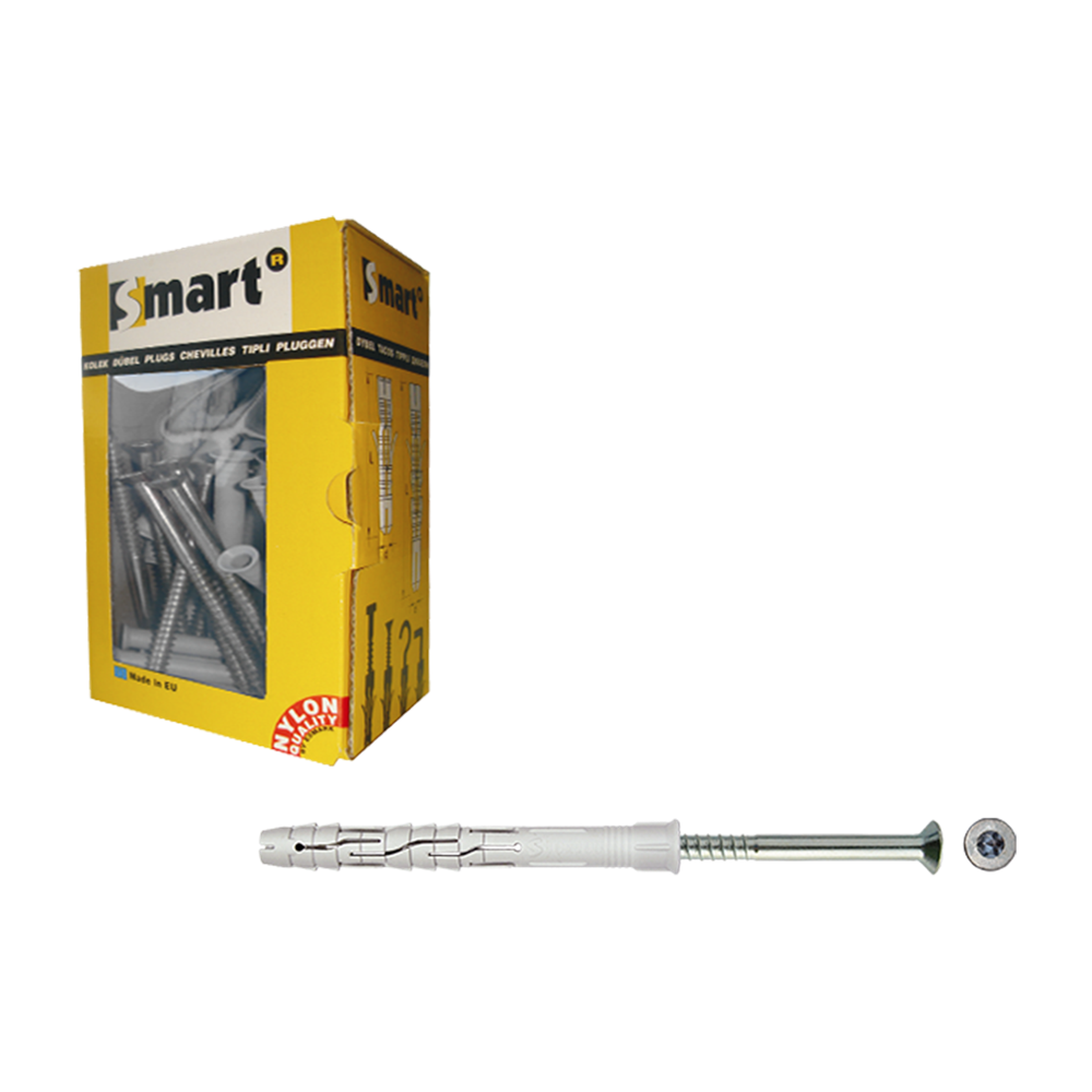 pgb-Europe SMART | Raamplug +schroef VZK Tx Ø 10x140 NZN | 25 st - SM0RPTN01100140E
