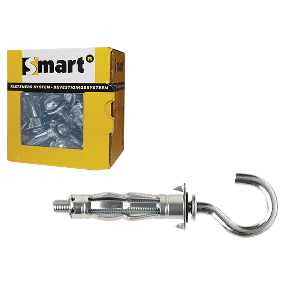 pgb-Europe SMART | Metaal hollewandplug +open haak M4x38 Zn SM0HWC001040038E