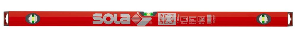 Sola Alu-Waterpas X-profiel BIGX3/150, 150cm 3 libellen 0,50mm/m rood - 01373501 - 01373501