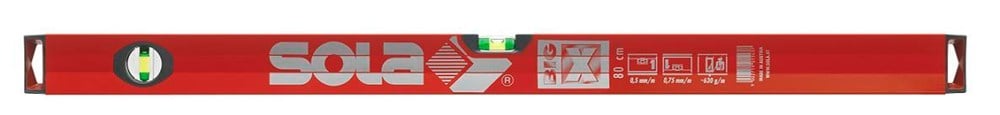 Sola Alu-Waterpas X-profiel BIGX40, 40cm 2 libellen 0,50mm/m rood - 01370501 - 01370501