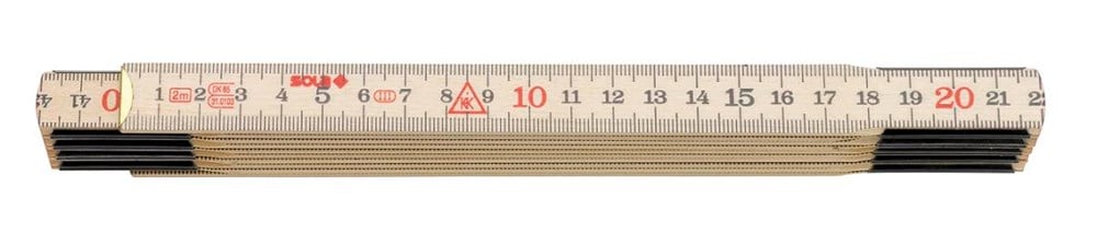 Sola Vouwduimstok hout 2mtr/10-ledig H2/10, naturel, EG-Klasse 3 H2/10 SB (H59-2-10) - 53010201 - 53010201