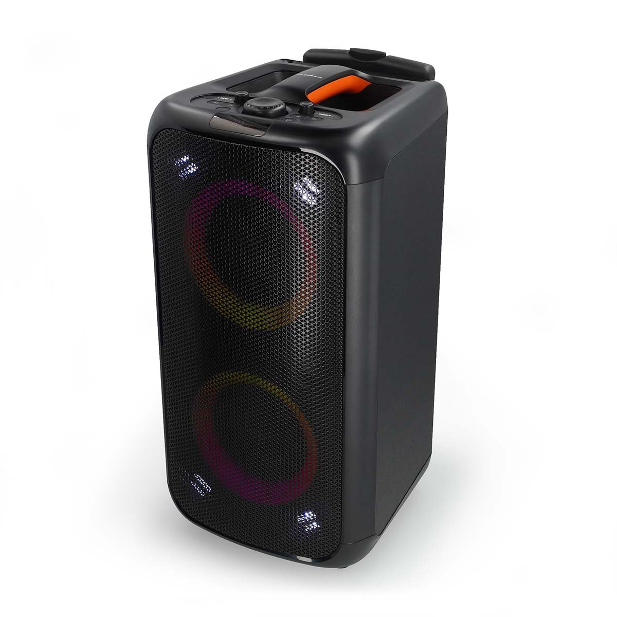 Nedis Bluetooth Party Speaker | Maximale batterijduur: 5 uur | 240 W | Handgreep | Feestverlichting | Equalizer | Oranje Zwart SPPT2480BK