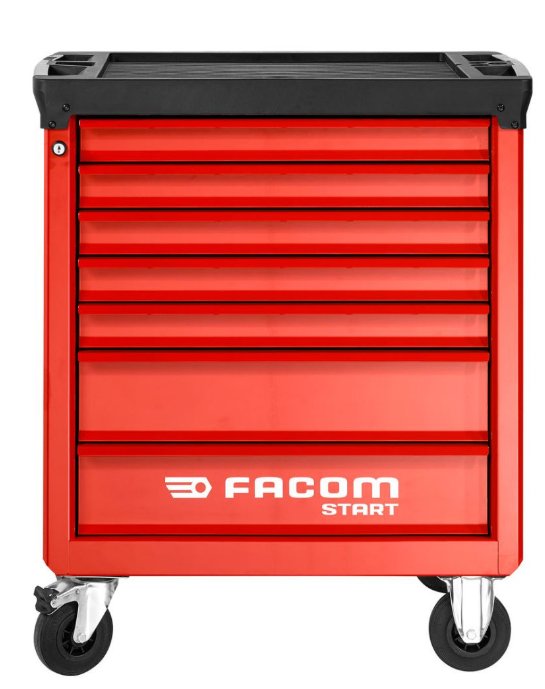 Facom start gereedschapswagen 7 laden m3 rood gevuld met 6 modules - START.M3ACM1