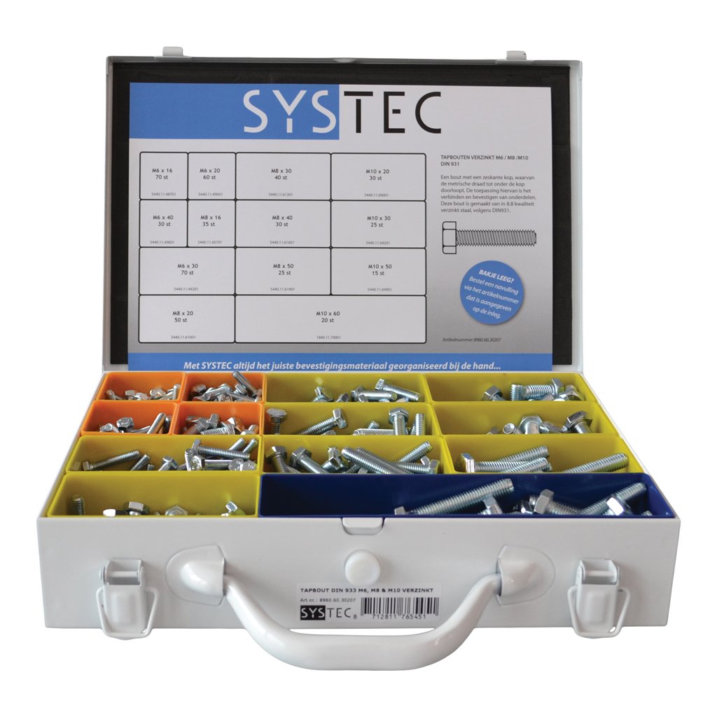 Systec Assortimentskoffer Tapbout Vz Din933 M6/M8/M10 - 8960.60.30207