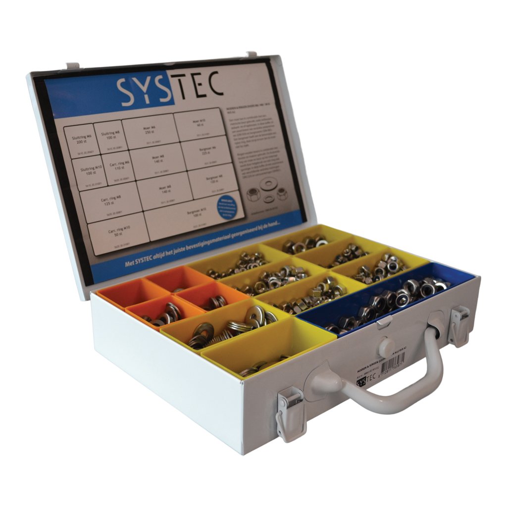 Systec Assortimentskoffer Moeren & Ringen Rvs-A2 Divers M6/M8/M10 - 8960.60.40102
