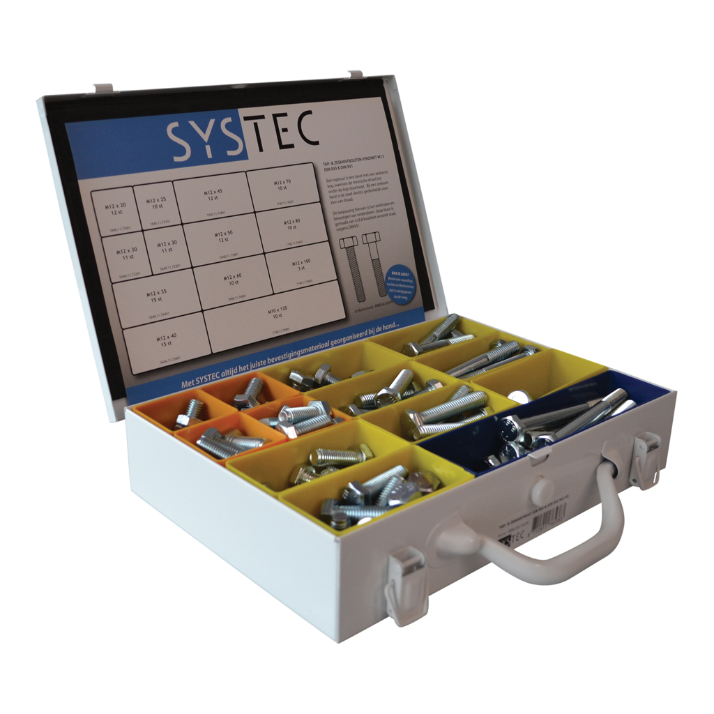Systec Assortimentskoffer Tap- & Zeskantbout Vz Din933/931 M12 - 8960.60.30204