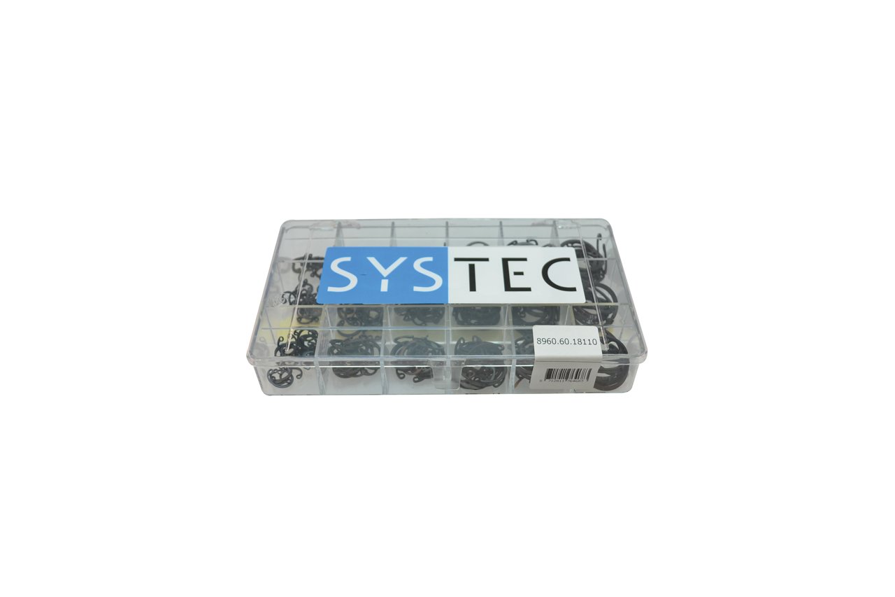 Systec Assortimentsdoos 18-Vaks Zekeringsring Voor Boring Gefosfateerd Din472 - 8960.60.18110