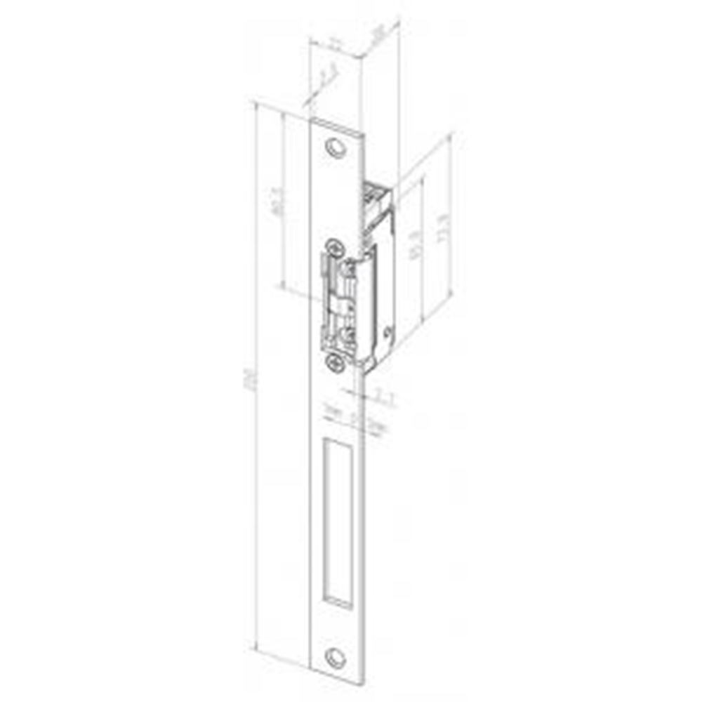 Effeff 11805RR Elektrische inbouw deuropener type 118 | spanningsloos vergrendeld | met diode | met schootsignalering | fafix | 22-42V=~ | (22-26V