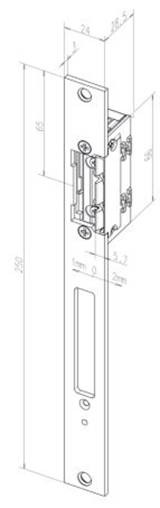 Effeff 118.53 ProFix® 2 Elektrische inbouw deuropener type 118 | spanningsloos vergrendeld | met diode | 10-24V=~ | (11-13V 100% ED) | DIN links en