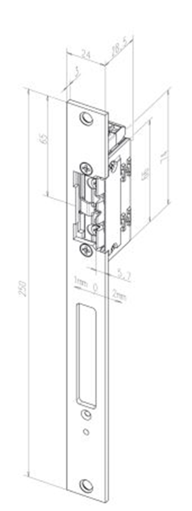 Effeff 138.63 ProFix 2 Elektrische inbouw deuropener type 138 | spanningsloos ontgrendeld | met diode | met schootsignalering | 12V= | DIN links en