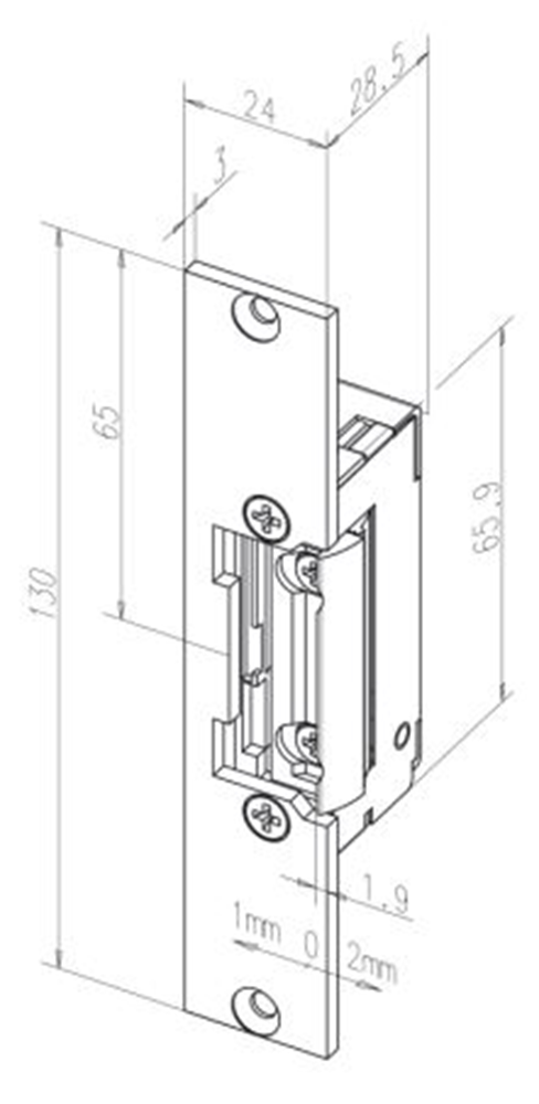 Effeff 13805 Elektrische inbouw deuropener type 138 | spanningsloos ontgrendeld | met diode | fafix | 24V= | DIN links en DIN rechts. 10025018