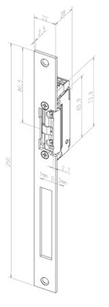 Effeff 13805RR Elektrische inbouw deuropener type 138 | spanningsloos ontgrendeld | met diode | met schootsignalering | fafix | 12V= | DIN links en