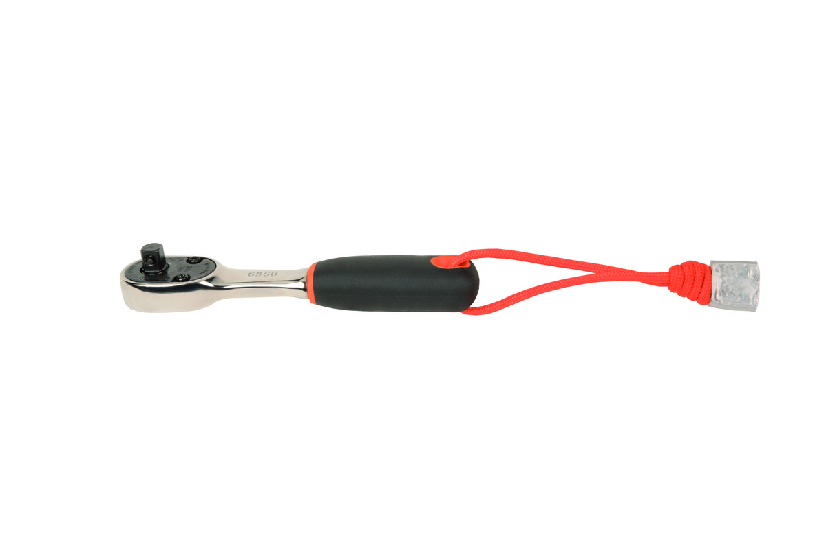 Bahco Omschakelbare ratel 1 4" met ronde kop | met Dyneema koord | 72 tanden en actiehoek van 5° | 120 mm TAH6950