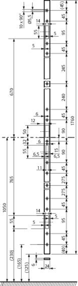 ASSA ABLOY 819ZBS Sluitplaat | voor 319N | 519N en 819N serie | RVS | 24x2x1760mm | DR 1+2+3+4 - A000191904