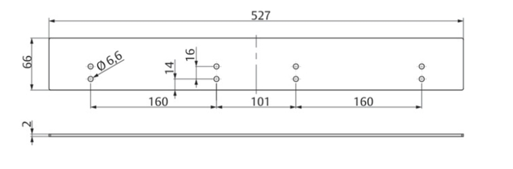 ASSA ABLOY DCA277 Montageplaat voor deurdranger DC700CM 2 mm | kleur zilver EV1. - A000301827