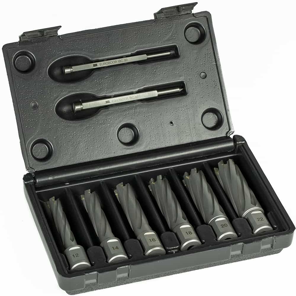 Euroboor TCT kernboorset lang Ø12/14/16/18/20/22 + IBC.80/90 - TCT.KIT/L-WeNi