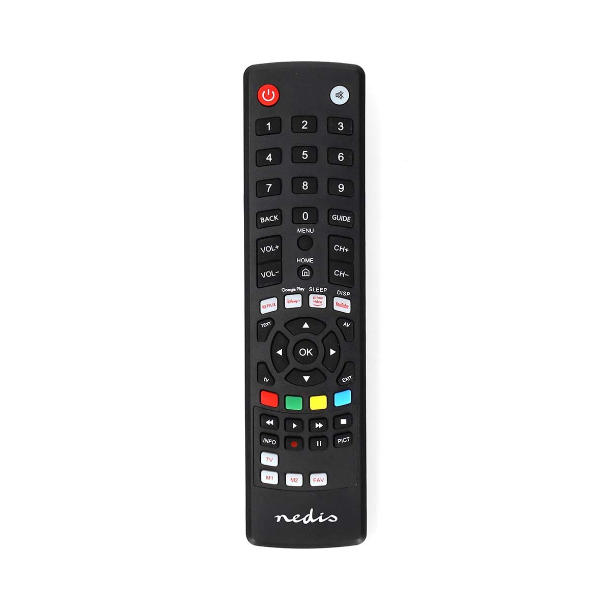 Nedis Universele Afstandsbediening | Voorgeprogrammeerd | 1 Apparaat | Amazon Prime Disney + Button Google Play Knop Netflix Knop | Infrarood |