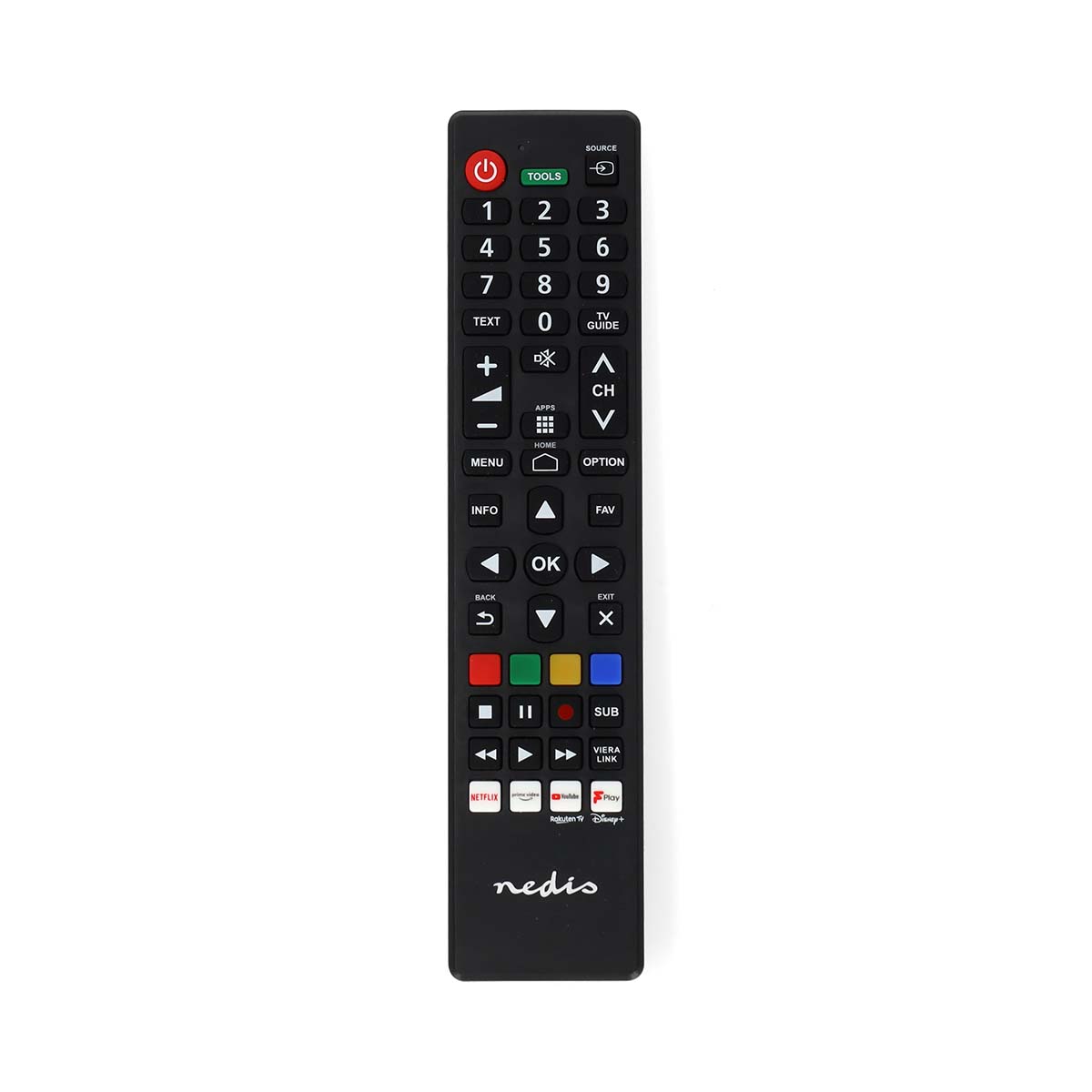 Nedis Vervangende Afstandsbediening | Geschikt voor: Panasonic Sharp | Voorgeprogrammeerd | 1 Apparaat | Amazon Prime Disney + Button Netflix