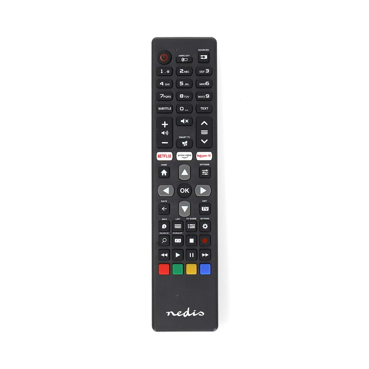 Nedis Vervangende Afstandsbediening | Geschikt voor: Philips | Voorgeprogrammeerd | 1 Apparaat | Amazon Prime Netflix Knop| Infrarood | Zwart
