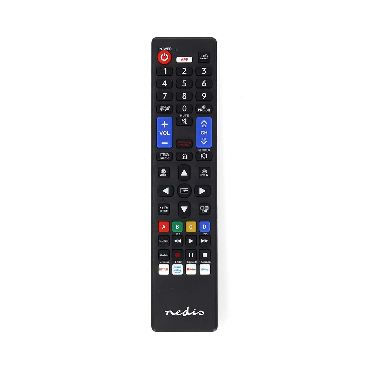 Nedis Vervangende Afstandsbediening | Geschikt voor: Samsung | Voorgeprogrammeerd | 1 Apparaat | Amazon Prime Disney + Button Netflix Knop |