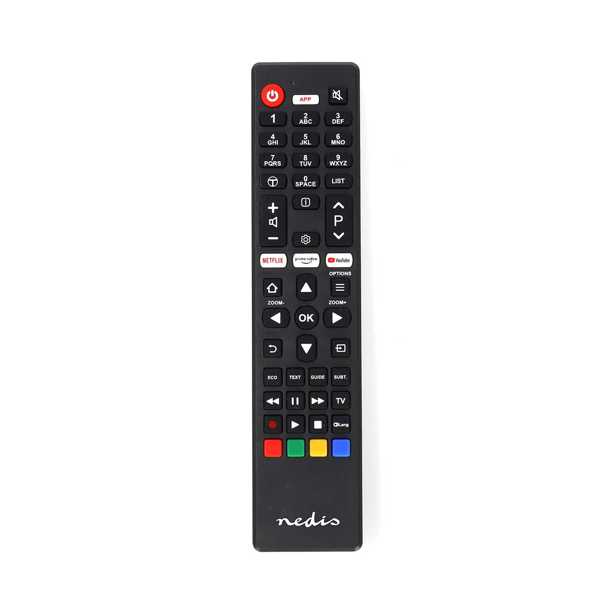 Nedis Vervangende Afstandsbediening | Geschikt voor: TCL Thomson | Vast | 1 Apparaat | Amazon Prime Netflix Knop Youtube Knop | Infrarood | Zwart